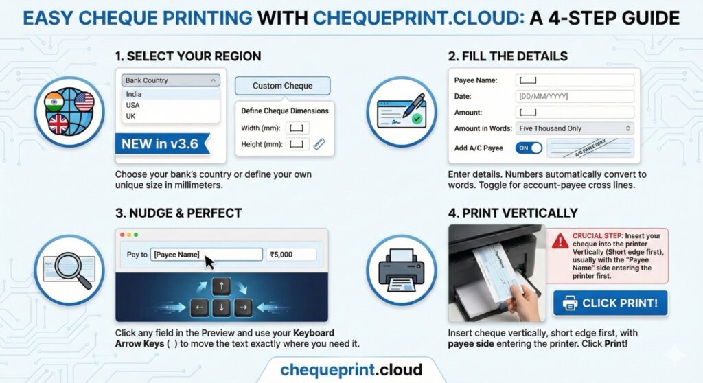 how to guide, print cheque online