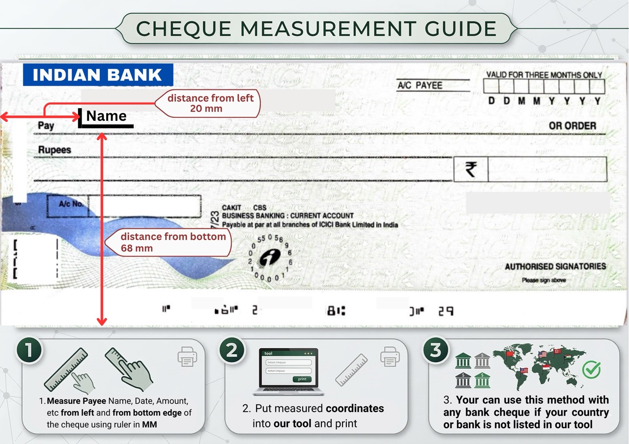 Indian Check Format Print Cheques Online India: Free CTS-2010 Alignment Tool
